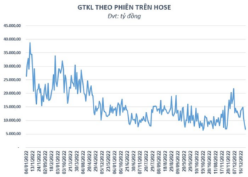 Tiền vào thị trường mất hút, giá trị khớp lệnh trên HoSE xuống dưới 7.000 tỷ đồng - Ảnh 1.