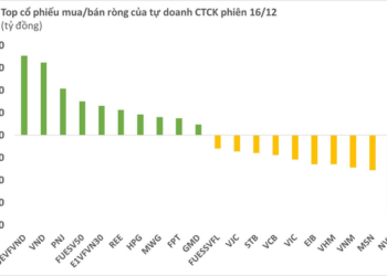Tự doanh CTCK bán ròng 75 tỷ đồng trong phiên cuối tuần 16/12, bán mạnh một cổ phiếu ngân hàng - Ảnh 1.