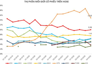 Thị phần môi giới HoSE quý 4/2022: VPS bị thu hẹp, TCBS tụt hạng - Ảnh 1.