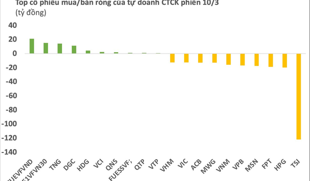 Phiên 10/3: Ngược dòng khối ngoại, tự doanh CTCK bán ròng hơn 310 tỷ đồng - Ảnh 1.