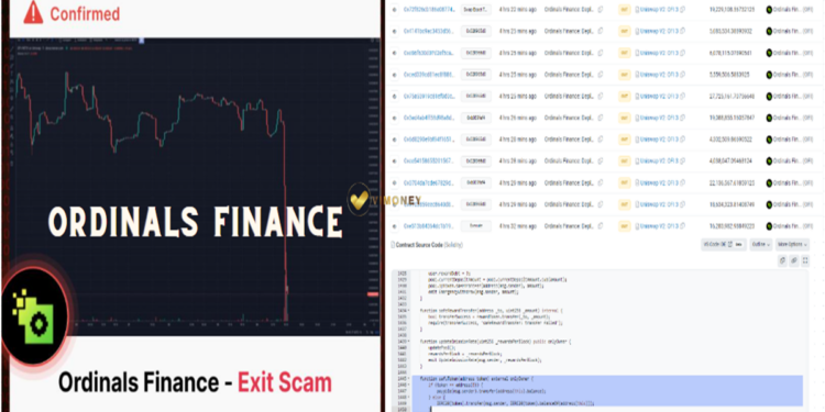 Dự án Ordinals Finance “rug pull” thiệt hại hơn 1 triệu USD