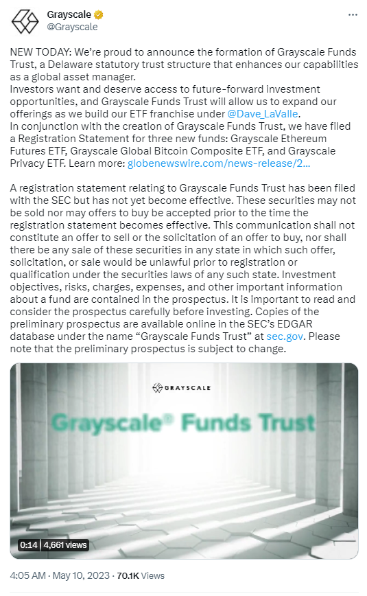Grayscale mạnh dạn mở 3 quỹ tiền điện tử