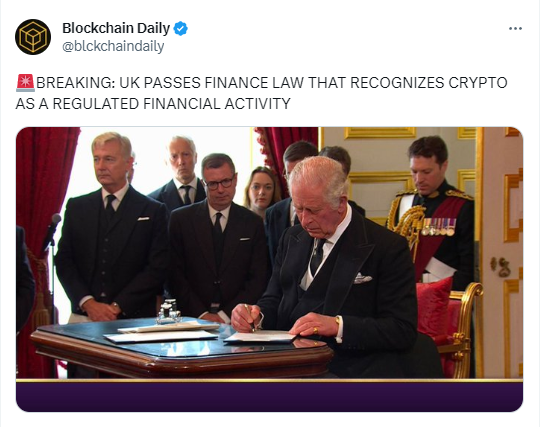 Anh công nhận crypto là một công cụ tài chính