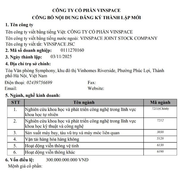vimoney:Tỷ phú Phạm Nhật Vượng bước vào lĩnh vực hàng không vũ trụ với VinSpace